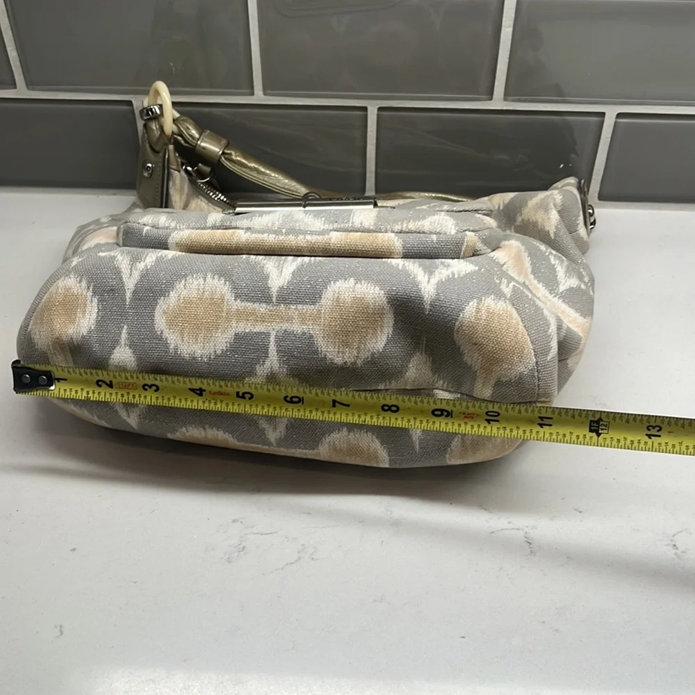 Coach Hobo Bag Kristin‎ Op Art Ikat Print Silver Gray Multi